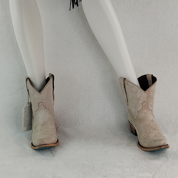 Lane Lexington Ceramic Crackle Bootie Short Leather Ankle Boots - Picture 2 of 6